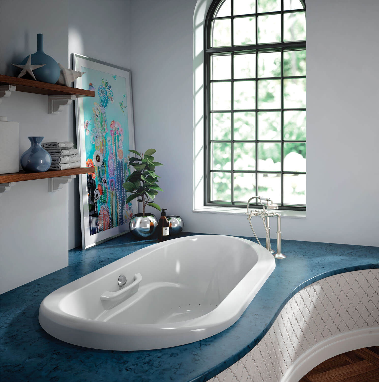 Bainultra Amma® Oval 7242 drop-in undermount air jet bathtub for two Bainultra Amma® Oval 7242 drop-in undermount air jet bathtub for two