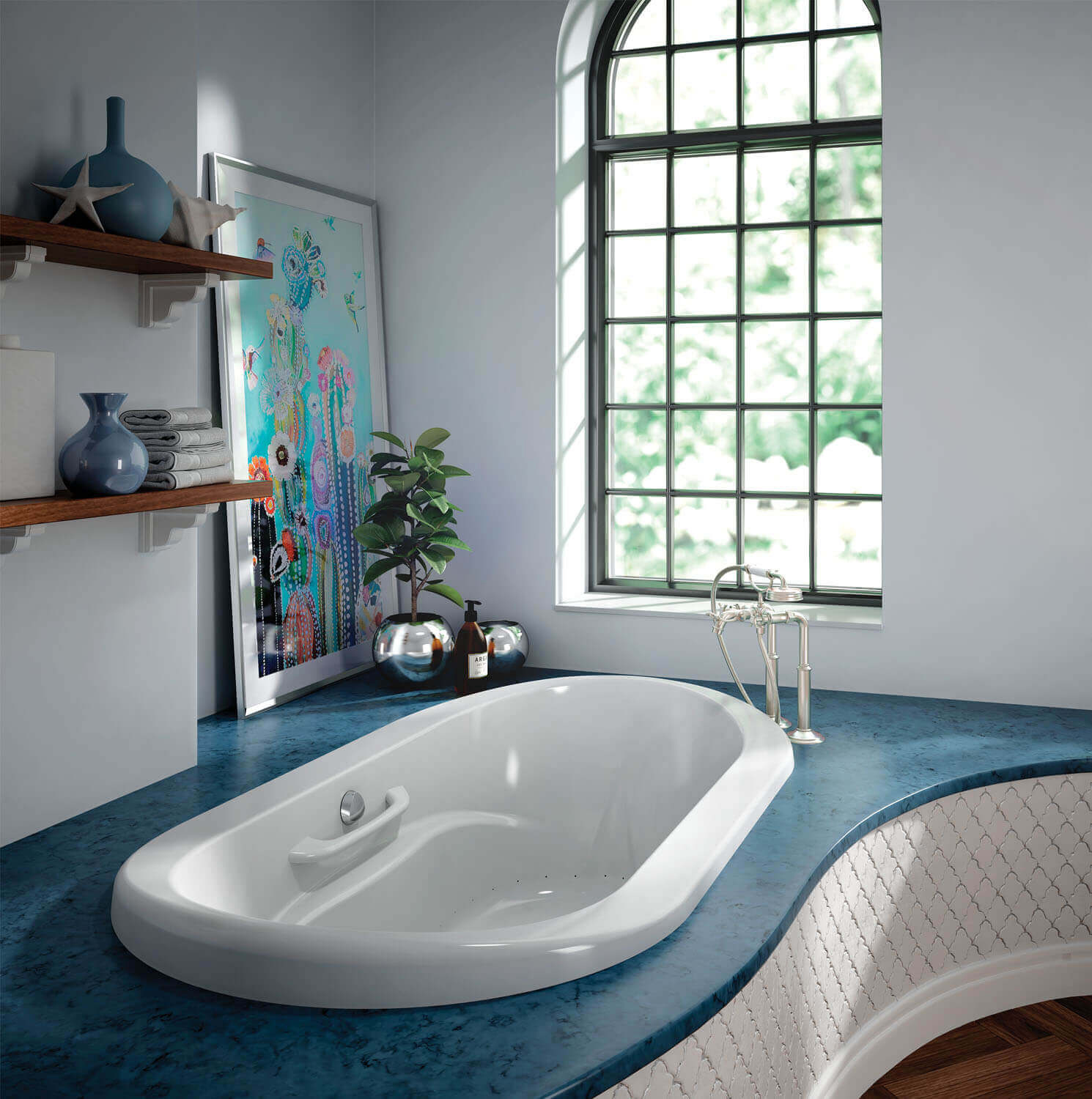 Bainultra Amma® Oval 7242 drop-in undermount air jet bathtub for two Bainultra Amma® Oval 7242 drop-in undermount air jet bathtub for two