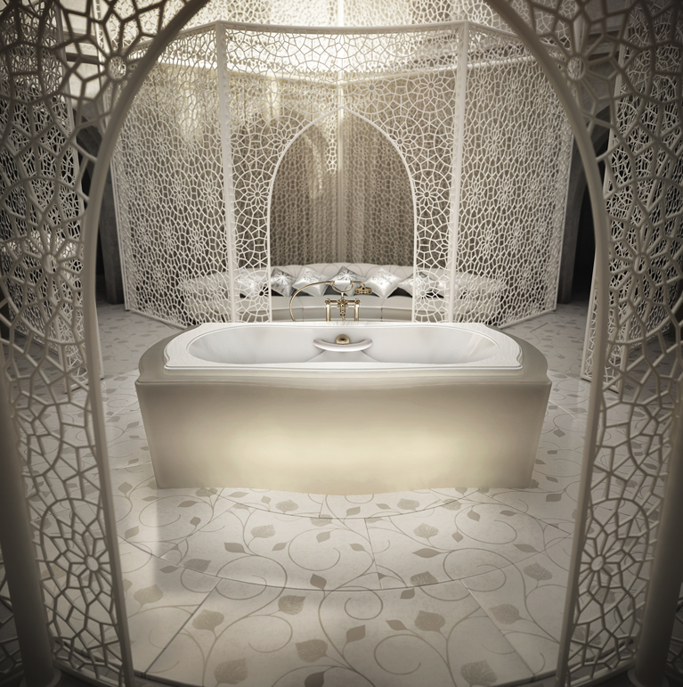 Bainultra Elegancia® collection freestanding alcove air jet bathtub for your master bathroom